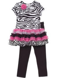 Rare Editions Girls 2-6X Tutu Legging Set