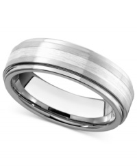 Continuous, confident style. This men's ring is crafted in tungsten. Size 11.