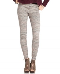 An allover geometric print moves these Free People leggings into fashion-forward territory -- perfect under the season's slouchy sweaters! An allover geometric print moves these Free People leggings into fashion-forward territory -- perfect under the season's slouchy sweaters!