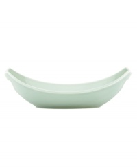 Feature modern elegance on your menu with this Classic Fjord oval serving dish. The piece serves up glossy pale-green stoneware with a fluid, sloping edge that prevents spills and keeps tables looking totally fresh. From Dansk's collection of serveware and serving dishes. Feature modern elegance on your menu with this Classic Fjord oval serving dish. The piece serves up glossy pale-green stoneware with a fluid, sloping edge that prevents spills and keeps tables looking totally fresh. From Dansk's collection of serveware and serving dishes.