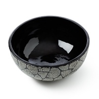 Used in an artistic way, inlaid eggshells make up a unique design. Lacquered to a high shine, the exotic result adds style and drama to settings. Used in an artistic way, inlaid eggshells make up a unique design. Lacquered to a high shine, the exotic result adds style and drama to settings.