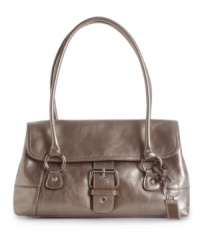 Finished in glazed leather with a beautiful sheen, this versatile satchel by Giani Bernini walks the line between casual and refined. Finished in glazed leather with a beautiful sheen, this versatile satchel by Giani Bernini walks the line between casual and refined.