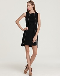 Define downtown-cool in this Robert Rodriguez LBD, rocking silver zippers through the front and an asymmetric hem for a dose of cool-girl attitude. Define downtown-cool in this Robert Rodriguez LBD, rocking silver zippers through the front and an asymmetric hem for a dose of cool-girl attitude.