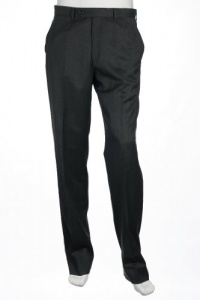 Alfani Red Solid Gray Flat Front Dress Pants