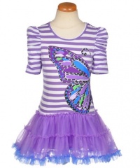 Beautees Glitterwing Dress (Sizes 4 - 6X) - lilac/off white, 6 Beautees Glitterwing Dress (Sizes 4 - 6X) - lilac/off white, 6