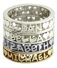 Arabella Stackable Name Ring with Frame in 14k white, yellow, or rose (pink) gold, finger sizes 4 to 9 Arabella Stackable Name Ring with Frame in 14k white, yellow, or rose (pink) gold, finger sizes 4 to 9