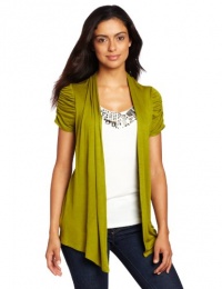 AGB Women's Twofer Top With Rushed Sleeves and Beaded Inset AGB Women's Twofer Top With Rushed Sleeves and Beaded Inset
