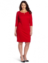 AGB Women's Plus-Size Long Sleeve Front Neck Dress AGB Women's Plus-Size Long Sleeve Front Neck Dress