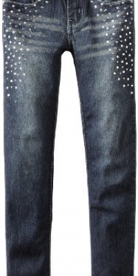 Almost Famous Girls 7-16 Stud Trim Jean, Dark Night Wash, 7 Almost Famous Girls 7-16 Stud Trim Jean, Dark Night Wash, 7