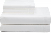 Calvin Klein White Label Double Stitch Sateen King Sheet Set, White Calvin Klein White Label Double Stitch Sateen King Sheet Set, White
