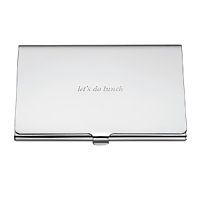 Let them know you mean business with this witty kate spade new york business card holder, silver-plated and cheekily etched with let's do lunch. Let them know you mean business with this witty kate spade new york business card holder, silver-plated and cheekily etched with let's do lunch.