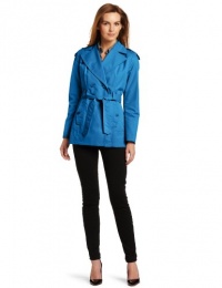Larry Levine Women's Water Resistant Double Breasted Lightweight Trench Coat Larry Levine Women's Water Resistant Double Breasted Lightweight Trench Coat
