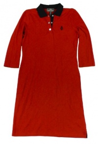 Lauren Active Golf Women's Three-Quarter Sleeve Pique Polo Dress (Red) Lauren Active Golf Women's Three-Quarter Sleeve Pique Polo Dress (Red)