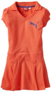 Puma - Kids Girls 7-16 Core Dress With Placket, Orange, Large Puma - Kids Girls 7-16 Core Dress With Placket, Orange, Large