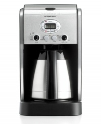 Coffee that keeps up with mornings that fly by. Delivering coffee 25% faster for a more efficient, more relaxed morning routine. Take control of your blend's strength, choosing from regular or bold, and set your brew up to 24 hours in advance for on-demand cafe service! 3-year limited warranty. Model DCC-2750. Coffee that keeps up with mornings that fly by. Delivering coffee 25% faster for a more efficient, more relaxed morning routine. Take control of your blend's strength, choosing from regular or bold, and set your brew up to 24 hours in advance for on-demand cafe service! 3-year limited warranty. Model DCC-2750.