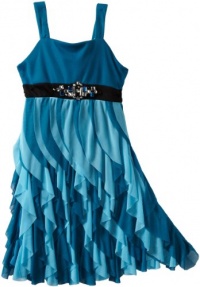 Bloome Girls 7-16 Waterfall Sleevless Dress, Blue, 7 Bloome Girls 7-16 Waterfall Sleevless Dress, Blue, 7