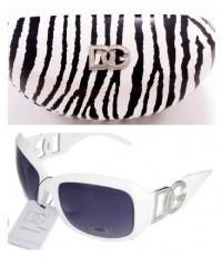 DG Eyewear White Sunglasses & 1 Zebra DG Case JE36162W&ZC + Free Micro Fiber Bag DG Eyewear White Sunglasses & 1 Zebra DG Case JE36162W&ZC + Free Micro Fiber Bag