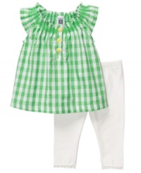Go gingham. A classic pattern adds timeless style to this adorable shirt and leggings set from Carter's. (Clearance) Go gingham. A classic pattern adds timeless style to this adorable shirt and leggings set from Carter's. (Clearance)