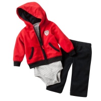 Carter's 3 Pc Micro Fleece Cardigan Set - Rockstar-3M Carter's 3 Pc Micro Fleece Cardigan Set - Rockstar-3M