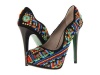 Lisa for Donald Pliner Alexis Tapestry Embroidered Beaded Italian Womens Platform Pump Heels 8.5