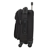 Comfort grip, one-touch dual-trolley aluminum handle system locks into two different positions, 41 & 39, to accommodate travelers of various heights. Spacious main packing area expands 2.5 for additional packing capacity and features lockable zippers sliders. Removable zippered tri-fold suiter holds several garments and reduces wrinkling. Interior features a zippered lid pocket, hanging pocket for additional organization and compression straps to secure folded items. Removable Attach-a-Bag strap secures an additional bag to the front of the upright for consolidated travel. Comfort grip, one-touch dual-trolley aluminum handle system locks into two different positions, 41 & 39, to accommodate travelers of various heights. Spacious main packing area expands 2.5 for additional packing capacity and features lockable zippers sliders. Removable zippered tri-fold suiter holds several garments and reduces wrinkling. Interior features a zippered lid pocket, hanging pocket for additional organization and compression straps to secure folded items. Removable Attach-a-Bag strap secures an additional bag to the front of the upright for consolidated travel.