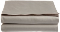 Calvin Klein Home Solid Sateen Pearl Edge Queen Flat Sheet, Platinum Calvin Klein Home Solid Sateen Pearl Edge Queen Flat Sheet, Platinum