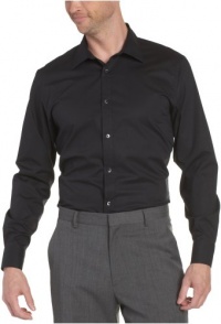 Calvin Klein Men's Long Sleeve Solid Poplin Shirt, Black, Large Calvin Klein Men's Long Sleeve Solid Poplin Shirt, Black, Large