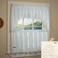 Battenburg Swag Top (pr) Beige Kitchen Curtain Battenburg Swag Top (pr) Beige Kitchen Curtain