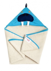 3 Sprouts Organic Hooded Towel, Walrus 3 Sprouts Organic Hooded Towel, Walrus