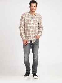 Subtle whiskering and the right amount of stretch make these super slim-fit jeans a much-needed addition to any wardrobe.Button closureZip flyBelt loopsFive-pocket styleInseam, about 3498% cotton/2% elastaneMachine washImported Subtle whiskering and the right amount of stretch make these super slim-fit jeans a much-needed addition to any wardrobe.Button closureZip flyBelt loopsFive-pocket styleInseam, about 3498% cotton/2% elastaneMachine washImported