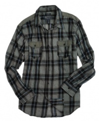 American Rag Mens Flannel Pocketed F Button Up - Style FLANNELBLK2XL American Rag Mens Flannel Pocketed F Button Up - Style FLANNELBLK2XL