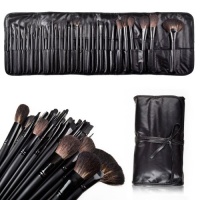 ALICE Natural Hair Made 32 Count Super Professional Studio Brush Set with Leather Pouch ALICE Natural Hair Made 32 Count Super Professional Studio Brush Set with Leather Pouch