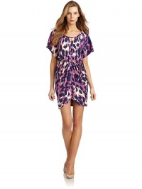 THE LOOKAllover abstract leopard printSoft gathers along the necklineInverted triangle front cutoutKimono sleevesDouble strap belt cinches the waistTHE FITAbout 36 from shoulder to hemTHE MATERIALRayonCARE & ORIGINDry cleanMade in USAModel shown is 5'11 (180cm) wearing US size Small. THE LOOKAllover abstract leopard printSoft gathers along the necklineInverted triangle front cutoutKimono sleevesDouble strap belt cinches the waistTHE FITAbout 36 from shoulder to hemTHE MATERIALRayonCARE & ORIGINDry cleanMade in USAModel shown is 5'11 (180cm) wearing US size Small.
