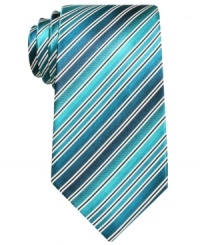 Follow the lines in your dress wardrobe. This Alfani RED skinny tie updates your look in a cool, clean palette. Follow the lines in your dress wardrobe. This Alfani RED skinny tie updates your look in a cool, clean palette.