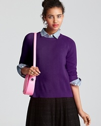 Not just your average crewneck, this Aqua Cashmere sweater flaunts a back inverted pleat, lending unexpected cool to this loose-fitting piece. Layer over a plaid button-down or to brighten up a black skirt. Not just your average crewneck, this Aqua Cashmere sweater flaunts a back inverted pleat, lending unexpected cool to this loose-fitting piece. Layer over a plaid button-down or to brighten up a black skirt.