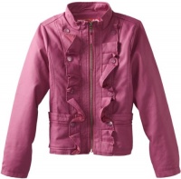 Dollhouse Girls 7-16 Ruffle Pleather Jacket, Fuschia, 10/12 Dollhouse Girls 7-16 Ruffle Pleather Jacket, Fuschia, 10/12