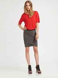 Dropped shoulders, short dolman sleeves and a slouchy fit modernize this soft linen and silk-blend boatneck. BoatneckDropped shouldersShort dolman sleevesLonger length hits below the hips90% linen/10% silkDry cleanImportedModel shown is 5'9 (175cm) wearing US size Small. Dropped shoulders, short dolman sleeves and a slouchy fit modernize this soft linen and silk-blend boatneck. BoatneckDropped shouldersShort dolman sleevesLonger length hits below the hips90% linen/10% silkDry cleanImportedModel shown is 5'9 (175cm) wearing US size Small.