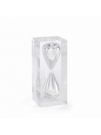 Distinctive and modern, the enduringly beautiful Clark hourglass offers an elegant means to mark the passage of time.Glass/epoxy/sand3.25 X 3.25 X 7.5Clean with a soft clothImported Distinctive and modern, the enduringly beautiful Clark hourglass offers an elegant means to mark the passage of time.Glass/epoxy/sand3.25 X 3.25 X 7.5Clean with a soft clothImported