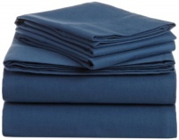 Pinzon Signature 190-Gram Cotton Velvet Flannel Queen Sheet Set, Smokey Blue Pinzon Signature 190-Gram Cotton Velvet Flannel Queen Sheet Set, Smokey Blue