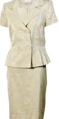 Calvin Klein Women's Short Sleeve Jacquard Skirt Suit (8, Sand/Light Khaki) Calvin Klein Women's Short Sleeve Jacquard Skirt Suit (8, Sand/Light Khaki)