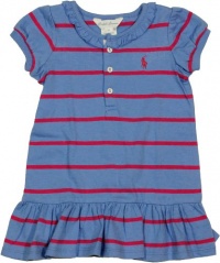 Ralph Lauren Layette Girl's Striped Dress (9 Month, Harbor Blue) Ralph Lauren Layette Girl's Striped Dress (9 Month, Harbor Blue)