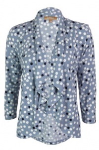 Ellen Tracy Women's Di Festa Dot Jersey Open Cardigan Ellen Tracy Women's Di Festa Dot Jersey Open Cardigan