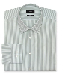 Button up your look with a colorful and polished dress shirt from BOSS Black, replete with a handsome stripe design that's bright and modern for your contemporary wardrobe. Button up your look with a colorful and polished dress shirt from BOSS Black, replete with a handsome stripe design that's bright and modern for your contemporary wardrobe.