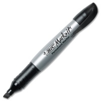 BIC Mark-It Permanent Marker, Chisel Tip, Black, 12 Markers BIC Mark-It Permanent Marker, Chisel Tip, Black, 12 Markers