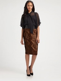 A supple lambskin leather waistband adds a luxurious touch to this plush, leopard-print skirt with a convenient back vent for comfort.Leather waistbandBack zipperBack ventFully linedAbout 27 longBody: 48% cotton/37% viscose/15% modalWaistband: lambskin leatherDry clean by leather specialistImported Model shown is 5'10 (177cm) wearing US size 4. A supple lambskin leather waistband adds a luxurious touch to this plush, leopard-print skirt with a convenient back vent for comfort.Leather waistbandBack zipperBack ventFully linedAbout 27 longBody: 48% cotton/37% viscose/15% modalWaistband: lambskin leatherDry clean by leather specialistImported Model shown is 5'10 (177cm) wearing US size 4.