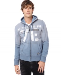 Sporty and stylish, this fleece hoodie by Buffalo David Bitton is the perfect layering piece for fall. Sporty and stylish, this fleece hoodie by Buffalo David Bitton is the perfect layering piece for fall.