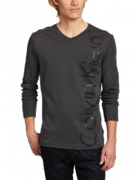 Calvin Klein Sportswear Men's Logo - Long Sleeve V Neck Heavy Weight Tee, Fatigue, Large Calvin Klein Sportswear Men's Logo - Long Sleeve V Neck Heavy Weight Tee, Fatigue, Large