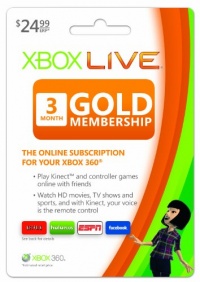 Xbox LIVE 3 Month Gold Membership [Online Game Code]