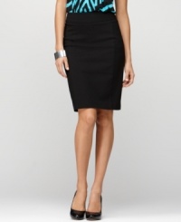 Smooth your shape with Style&co.'s petite, pleated-back pencil skirt. The tummy control panel and comfort-fit elastic waistband give you control where you want it! Smooth your shape with Style&co.'s petite, pleated-back pencil skirt. The tummy control panel and comfort-fit elastic waistband give you control where you want it!