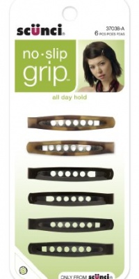 Scunci No-slip Grip Oval Snap Clips, 6-Count, Colors may vary Scunci No-slip Grip Oval Snap Clips, 6-Count, Colors may vary